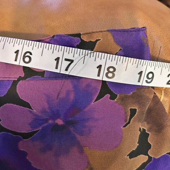 Vintage Y2K Purple Gold Floral Maxi Skirt with Slit Plus Size Women 1x - Picture 4 of 8